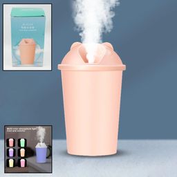 Oblivion Cute Bear Shape USB Humidifier With Multicolor LED Light, Silent Operation, Large Capacity, Portable Cool Mist Air Purifier, Ideal For Home Office Car Bedroom, USB Powered, Easy To Use image 5
