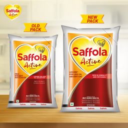 Saffola Active Refined Cooking oil | Rich in Omega 3 & Oryzanol | Multi-Source Edible Rice Bran & SoyaBean oil | 1 Litre pouch image 3