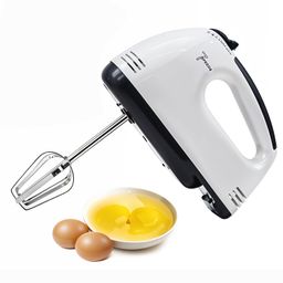 Wishome 180W Electric Hand Mixer Blender for Cake Making Whipping Cream Maker Easy Mix 7 Variable Speed Control and Stainless Steel 2 Detachable Beaters and Whiskers, White image 1