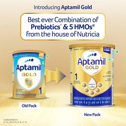 Aptamil Gold Infant Formula Milk Powder for Babies - Stage 1 (Upto 6 months) - with 5HMOs, Prebiotics and DHA - 400gms - Tin image 2