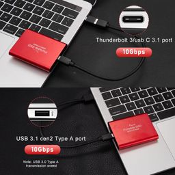 club bollywood BNF® SSD USB 3.1 External Solid State Drives Hard Disk for PC Laptop 500GB Red|Computers/Tablets & Networking | Drives, Storage & Blank Media |1 Pcs Solid State Drive image 2