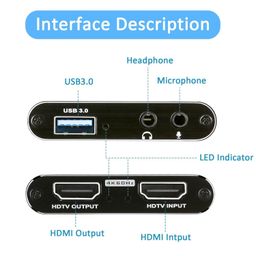 amairiyca 4K Audio Video Capture Card, USB 3.0 HDMI Video Capture Device, Full HD 1080P, 3.5mm Audio Input, HDCP 2.2, for Game Recording Live Streaming Broadcasting image 3