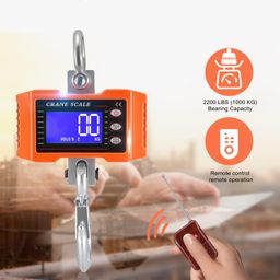 WeighTAJ Digital Hanging Scale/Industrial Compact Crane Scale with Remote Control, Precise load Sensor Backlit LCD Display, for Farm, Factory, Warehouse, Industry, Construction (WT-OCSP1-500kg) image 5