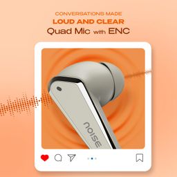 Noise Buds N1 in Ear True Wireless Earbuds with Chrome Finish, 40H of Playtime, Quad Mic with Enc, Ultra Low Latency(Up to 40 Ms), Instacharge(10 Min=120 Min), BT V5.3(Calm Beige) image 5