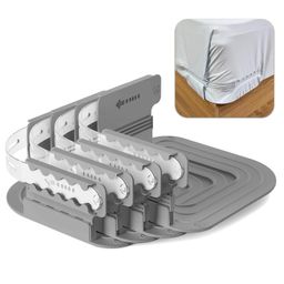 Lock Bed Sheet Straps Holder with Adjustable Height Position, Upgraded Open Corner Holders Keep Sheets Firm & Tight,No More Loose Sheets,Easy Installation(Grey) image 1