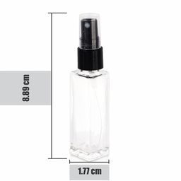 Pure Source India Refillable Perfume Clear Glass Bottles with Spray Pump - Multipurpose, 8 ML Set of 4 Pcs image 3
