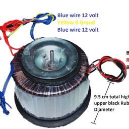 Electronic work Toroidal Transformer 45-0-45 10 Ampere with 12-0-12 with 0-12 3 Ampere for Mosfet Audio Amplifier Board Pure Copper with nut Bolt and Rubber image 2