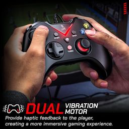 TAG Gamerz G1000 USB Wired Gamepad For PC/PS3, Pressure Sensitive Analog Triggers, Haptic feedback, Accurate Joystick, Game Controller With Ergonomic Design, Plug & Play Joypad, Supports Windows 10/11 image 4