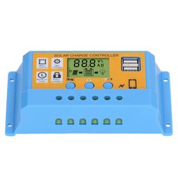 ELBME® Solar Regulator, 12V 24V Dual USB Output Adjustable LCD Display Solar Charge Controller Power Off Memory for Business (10A) image 4