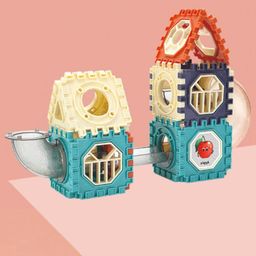 UJEAVETTE Building Block Marble Run Toy Constructions Maze Block Toy for Preschool 66pcs image 5