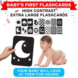 Einstein Box Gift Set for Babies and Newborns ages 0-3-6-9-12 Months | High Contrast Flash Cards for Visual Stimulation & Sensory Development | Gift Set of Rattles and High Contrast Book & Flash Cards image 5