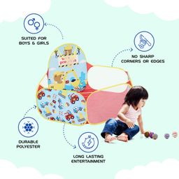 Amazon Brand - Jam & Honey Kid Construction Ball Pool, Ball Pit Structure (with 30 Balls) Multicolour image 4