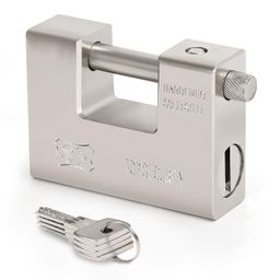 ABOUT SPACE Heavy Duty Padlock with 4 Keys - 1 kg Hardened Steel Security Padlock with Anti Drill & Pick Cylinder Security Shackle Chain Lock for Garage,Door,Containers,Shutter,Locker,Warehouse,Gates image 1
