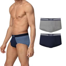 Men's High Waist Cotton Regular Fit Full Brief Plus Size Underwear with Outer Elastic Combo Pack for Daily Use (Assorted Colours) Multicolour image 1