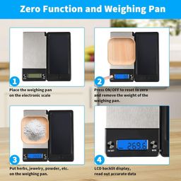 XIGSTA Mini Kitchen Food Scale lDigital Pocket Scale with Notepad |Pocket Weight Scale with LCD Display Writing Tablet |Weight Measuring machine for Kitchen Food Scale,Grams Jewelry_Black image 5