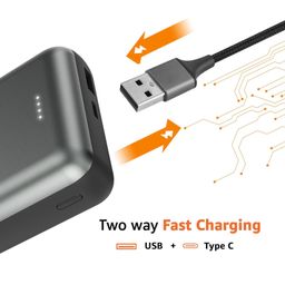 Amazon Basics 20000 mAh Power Bank | 22.5W Fast Charging | Dual Output & Input | Charge 3 Devices Simultaneously | for Smartphones, TWS Earbuds, Speakers, Tablets (Metallic Grey) image 3