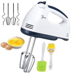 Nirvik 180W 2021 Edition Electric Hand Mixer - High-Speed Egg Beater for Cake Making and Whipping Cream - 7 Speed Control (White) with Free Spatula and Oil Brush image 1
