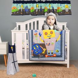 CribMATE 1 PCs Embroidery Robot Themed Nursery Diaper Stacker Storage Organizer image 4