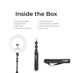 digitek DIGITEK® (DRL-18RT C 6) 18 Inch LED Ring Light with Remote Control & Stand 158cm - Bi Color, Color Temperature Control, Lighting Control, AC Powered - Photo. Video Shoots - USB Powered image 3