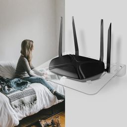 generic Acrylic WiFi Internet Router Wall Mount Holder Stand Storage Floating Shelf (Router Angular Stand) image 3