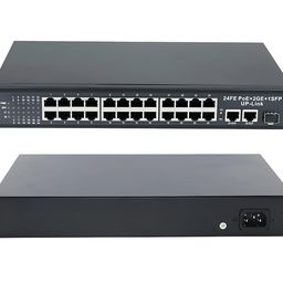 hanutech 100M 24 Port PoE Switch Unmanaged (24*100M Tx PoE+ 2GE Uplink+1-Port SFP), 300W Smart RJ45 Ethernet Switch for CCTV Networking- 1 Year Warranty image 3