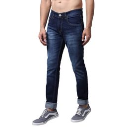 cantabil Men Blue Cotton Regular Fit Casual Jeans (P_MDNM00247_DARKMERCERISED) image 3