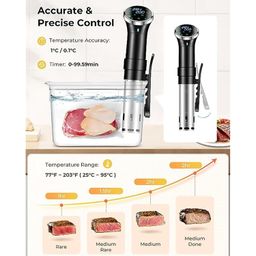 3nh 3NH® Sous Vide Cooker 1100W, Immersion Precision Cooker, WiFi Connected App Control, Ultra Quiet Rapid Heating Circulator Temperature and Time Digital Display image 5