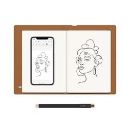 HUION Note 2-in-1 Digital Notebook Drawing Tablet With Battery-free Pen, Bluetooth Wireless Paper Tablet Electronic Writing Pad for Note-taking, Digital Art & Meeting, Refillable A5 Notepad, 9.5x7inch image 1