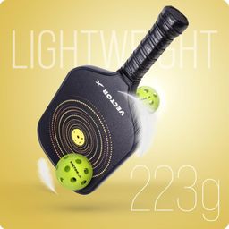 Vector X Pickle Bat, Lightweight Carbon Fiber Material, Face Honeycomb Composite Core Paddle Low Edge Guard, Durable, Lightweight Pickleball Racket Black Color (Pack of 1) image 4