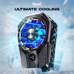 Dyazo Mobile Cooler | Mobile Cooling Pad | Gaming Fan | For Instant Cooling Advanced Refrigeration Chip & LED Temperature Display | Compatible For Android & Iphones | Black image 3