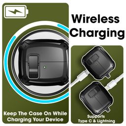 Sounce Case Cover for Samsung Galaxy Buds 3 Case and Galaxy Buds 3 Pro Case with Security Lock & 4-in-1 Cleaning Pen Combo with Keychain Tough Rugged Shockproof Hard Shell Protection Design - Black image 2
