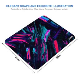 Tizum Mouse Pad Computer Mouse Mat with Anti-Slip Rubber Base & Smooth Mouse Control with Spill-Resistant Surface for Laptop, Notebook, MacBook Pro, Gaming Computer (9.4*7.9 Inches), Beta (Multicolor) image 2
