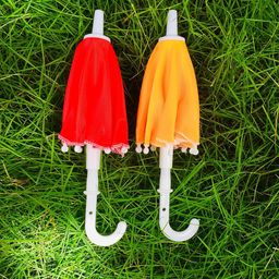 Multicolour Cloth Umbrella Prop for Kanhaji Ladoo Ladu Gopal Ideal Kanha- Set of 1 Chatri (Multicolour) Size of 7 Inches Long Very Bright Colours for Pooja shravan image 2