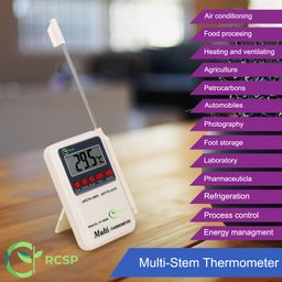 RCSP Plastic Body Digital Thermometer with On/Off Temperature Alarm Function | Portable MultiStem Thermometer with Display LCD & External Sensing Probe, Accurate Multi Temperature Meter image 3