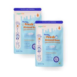 VeganDay Almond Base (makes 1L Almond Milk) | Fresh, Unsweetened & Plant-Based (PlantCa) | Just add water & blend | Dairy-free, Lactose-free | Zero added sugar, Zero Cholesterol, Zero Preservatives (Pack of 500ml x 2) image 1