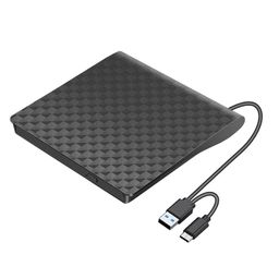 hyripe External CD/DVD Drive for Laptop, USB 3.0 Type-C Ultra Slim Portable Optical Drive, Player, ROM Burner, Reader Compatible With Laptop Desktop PC Windows Linux Mac OS image 1