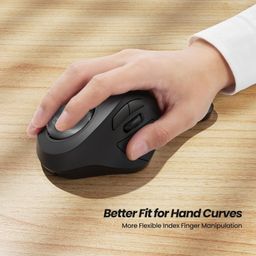 Nulea Wireless Ergonomic Trackball Mouse, Rechargeable, Bluetooth, 44mm Index Finger Trackball, 5 Adjustable DPI, Compatible with PC, Laptop, iPad, Mac, Windows, Android image 2
