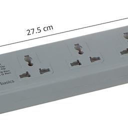 amazon basics Spike Guard with 4 Universal Sockets, 6A, 1.5m ISI Certified cable, Master Switch, 240 volts (Grey) image 4