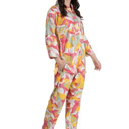 rai sahab Women's Co-ord Set Reon Top and Trouser Pant Set |Two Piece Coord Set | Formal Cord Set(88903MULTI) image 3