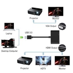 USB to HDMI VGA Adapter, 1080P USB 3.0/2.0 to HDMI VGA Converter, USB Male to HDMI VGA Female Compatible with Windows XP/7/8/8.1/10/11,Mak Android Devices image 4
