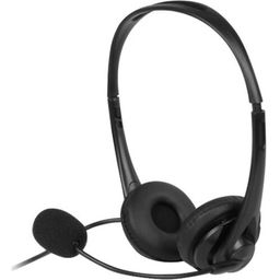 Aluratek Wired USB Stereo Headset with Noise Reducing Boom Mic and in-Line Controls, for Distance Learning, Zoom, MS Teams, Video Conferencing, Skype, Gaming, Music Play, Webinars (AWHU01FJ), Black image 1