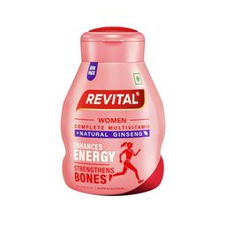 Revital H For Woman With Multivitamins,Calcium,Zinc & Natural Ginseng For Daily Immunity Strong Bones,And Enhances Energy Level - 1 Count,60 Capsules image 1
