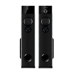 Philips Audio SPA9125 2.0CH 130W Multimedia Tower Speakers with Wireless Microphone,Multi-Connectivity Option with Supporting USB, AUX, FM,Mic & Thumping Bass with Karaoke(Black) image 1
