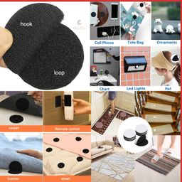 Gujish Velcro 2 Sided Adhesive Round Stickers Extra Strong Hold Multipurpose Hook & Loop Fasteners for Home Office DIY Projects Sticky Back Tape Versatile Fastening Solution Long-Lasting - Pack of 10 image 4