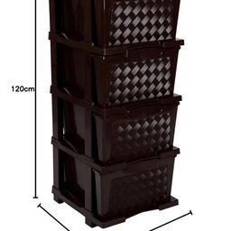 Joyful Plastic Drawer Organizer Self Standard Rectangular Multi Purpose Modular Drawer System Large Chest of Drawer Organizer for Home Office (Large, Brown) image 2