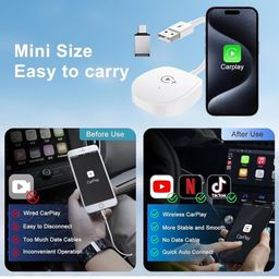 IBIN Wireless CarPlay Video Adapter Dongle - Mini Size, Auto Connect, Built-in Video Apps YouTube Netflix TikTok apps Support for Seamless Driving Experience image 2