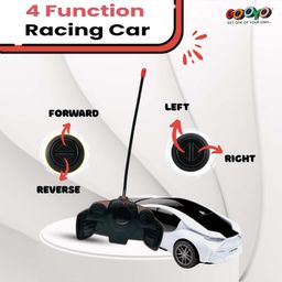 Gooyo 6399CH 3D Lights 4 Functions Rechargeable Remote Control Racing Car Toy for Kids | White Color, Power Source: Lithium Battery for Car (Included) & 2xAA Battery for Remote (Not Included) image 4