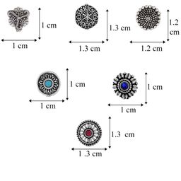 om jewells silver Alloy Oxidised Nose pin Jewellery for women's Combo of 6 image 3