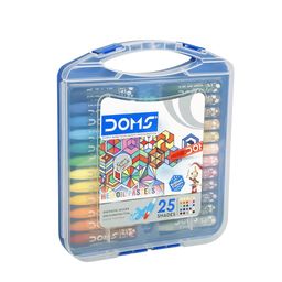 Doms 25 Shades Oil Pastels | Comes In Hard Plastic Case | Smooth Color Intermixing With Bright & Intense Colors | Free Pastel Holder, Sharpner & Scratching Tool Inside | Pack of 1 image 3
