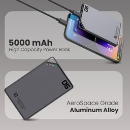 Portronics Boosty 5k 5000mAh 15W Wireless Magnetic Fast Charging Nano Powerbank, Metallic Finish, 20W Type C PD Output, Light Weight, Compatible with iPhone 12 Above, Other Qi Enabled Devices image 3